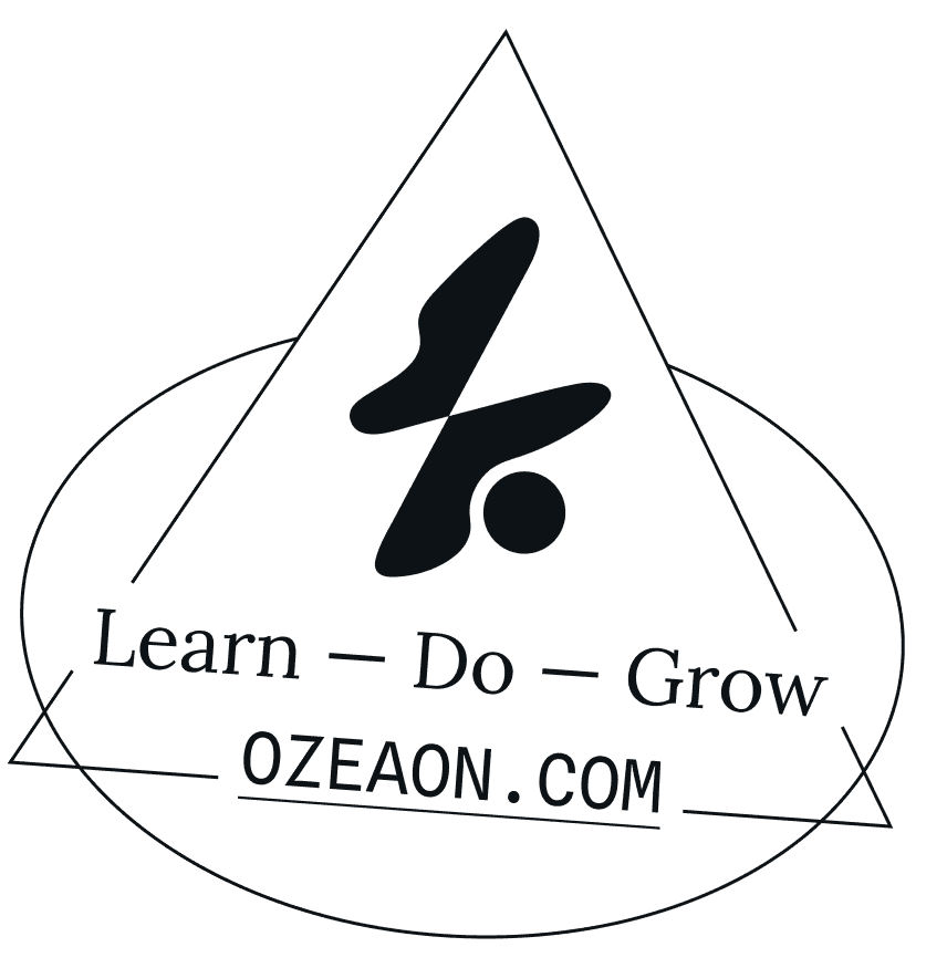 Ozeaon stamp: Learn — Do — Grow, ozeaon.com