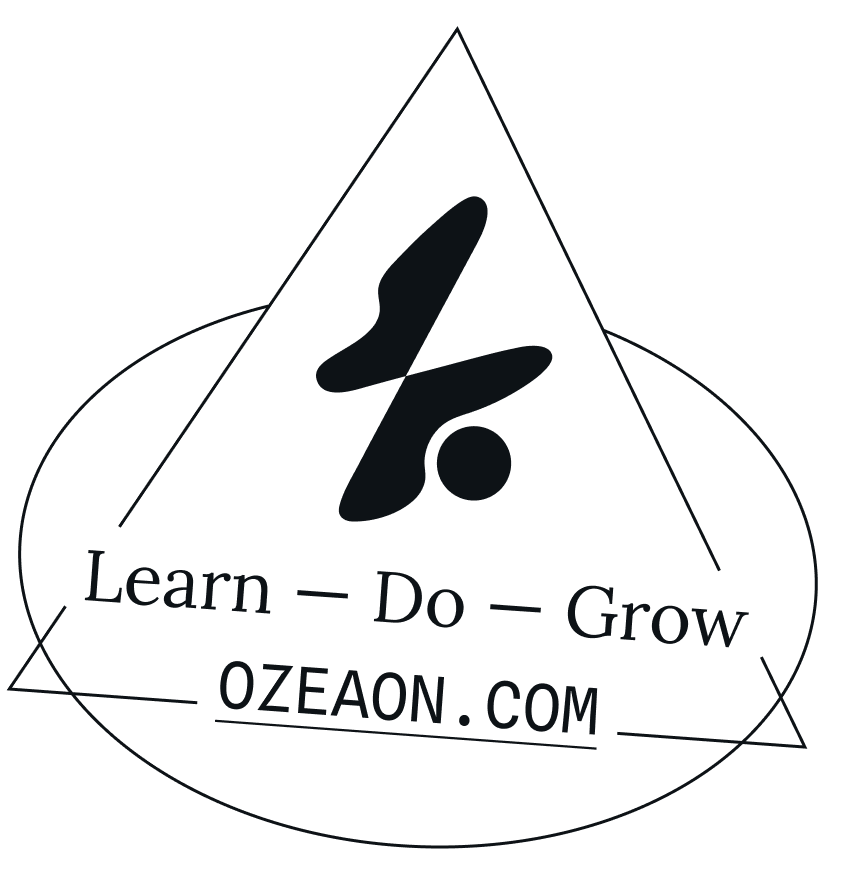 Ozeaon stamp: Learn — Do — Grow, ozeaon.com